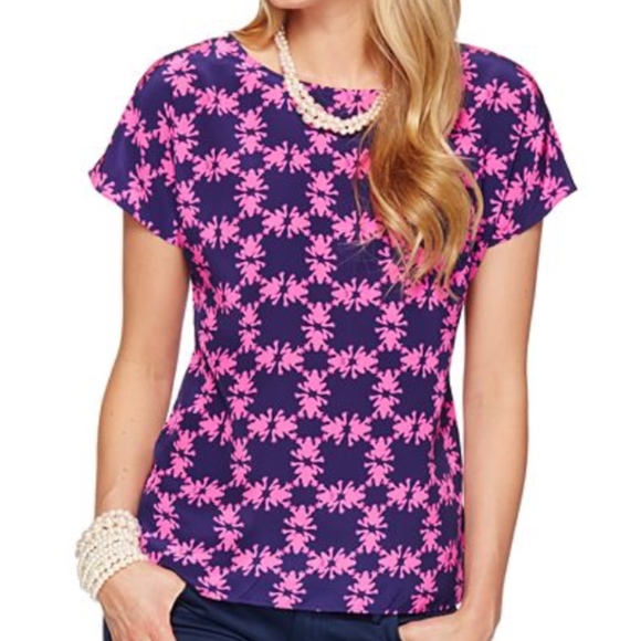 Lilly Pulitzer Tops - Lilly pulitzer | "get hoppy" guava silk top.